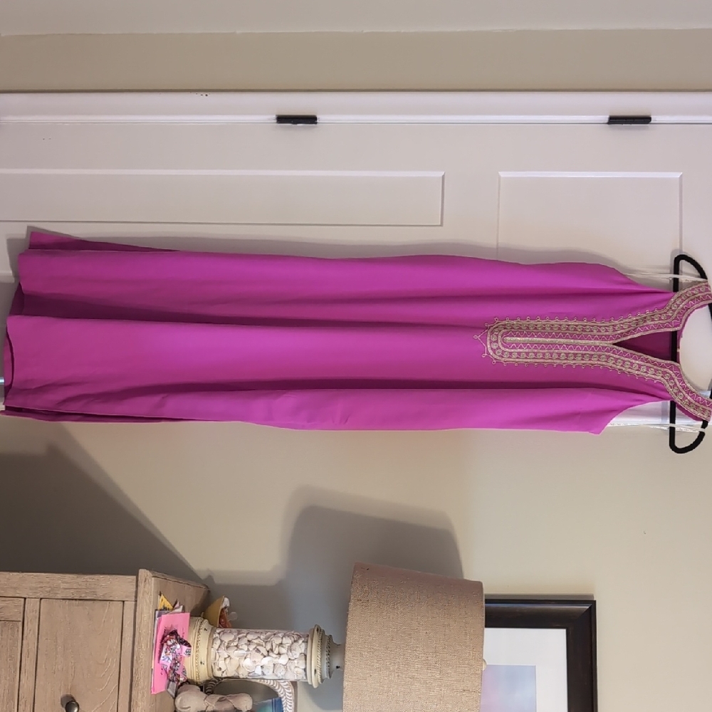 Lilly Pulitzer NWT Sandrah Embroidered Maxi Wild Fuscia Sz 8